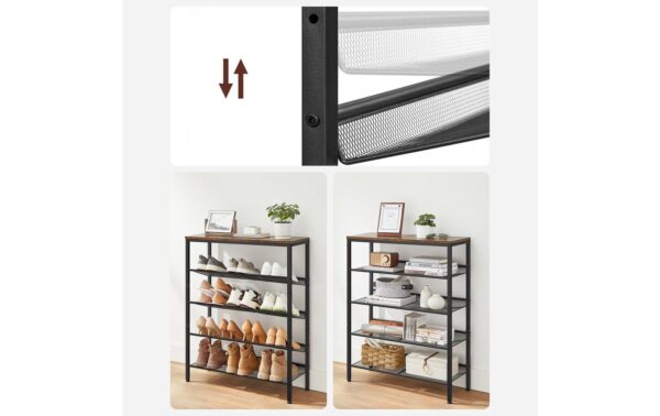 Vasagle Schuhgestell, 4 Gitterablagen 30x75x93 cm (TxBxH),Traglast versch.