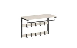 Vasagle Garderobe Ablage und 10 Haken 30x65x42 cm (TxBxH), Stahl, Holzspanplatte kaufen Schweiz | Mediatech.ch