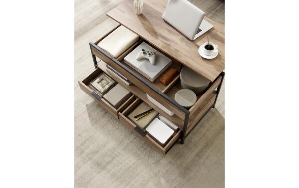 Vasagle Couchtisch Kamelbraun 100x50x48 cm, Spanplatte, Eisen