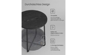 Vasagle Couchtisch mit Ablage & Korb 45x51 cm (DxH), Spanplatte, Stahl,Polyester
