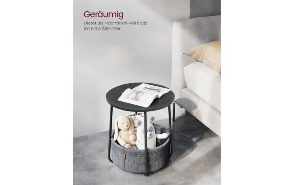 Vasagle Couchtisch mit Ablage & Korb 45x51 cm (DxH), Spanplatte, Stahl,Polyester