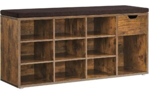 1853533 - Mediatech Vasagle Schuhschrank mit Polster,Industrial Look, 104x30.5x48 cm, Spanplatte