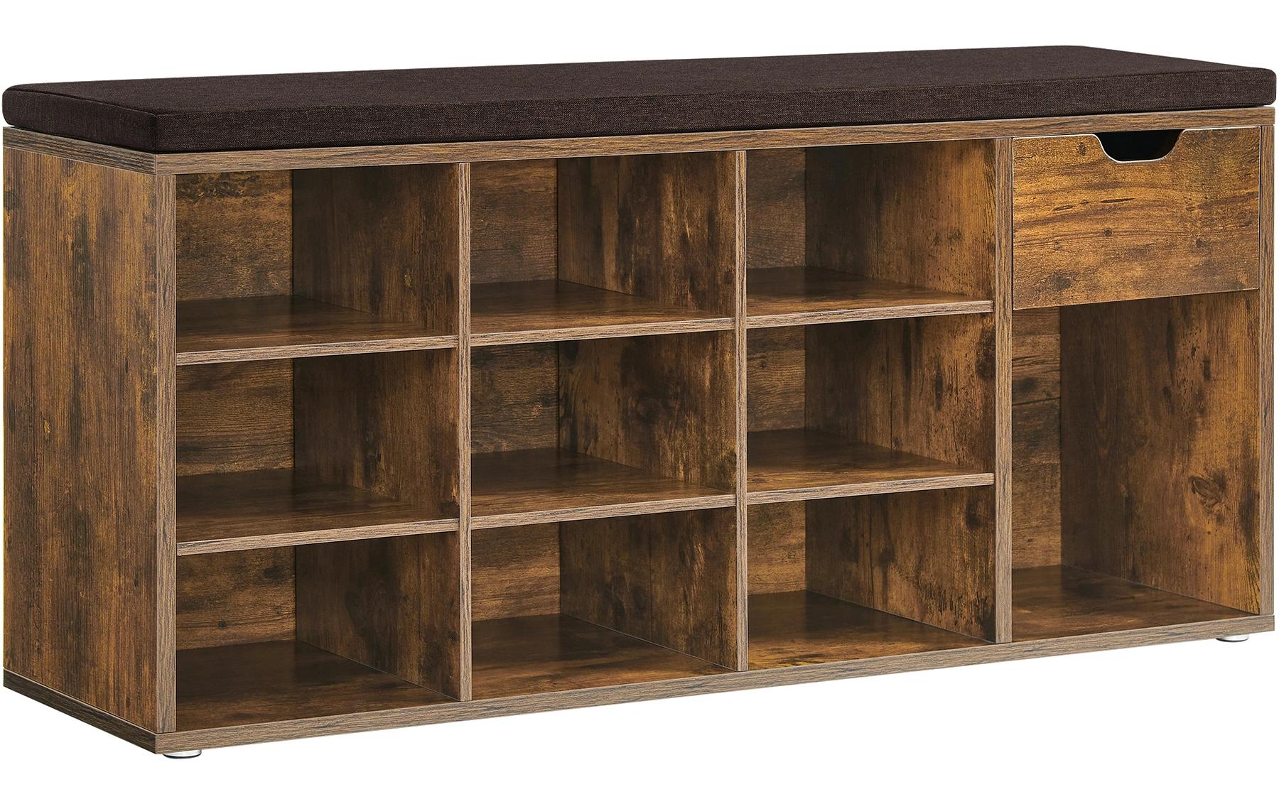 1853533 - Mediatech Vasagle Schuhschrank mit Polster,Industrial Look, 104x30.5x48 cm, Spanplatte