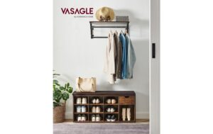 1853533_3 - Mediatech Vasagle Schuhschrank mit Polster,Industrial Look, 104x30.5x48 cm, Spanplatte