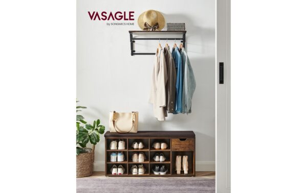 1853533_3 - Mediatech Vasagle Schuhschrank mit Polster,Industrial Look, 104x30.5x48 cm, Spanplatte
