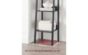 Vasagle Regal Schwarz, 5 Ablagen 33.8x30x170 cm (BxTxH), Spanplatte, Stahl