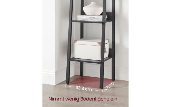 Vasagle Regal Schwarz, 5 Ablagen 33.8x30x170 cm (BxTxH), Spanplatte, Stahl