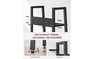 Vasagle Regal Schwarz, 5 Ablagen 33.8x30x170 cm (BxTxH), Spanplatte, Stahl