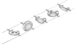 Paulmann CorDuo LED Seilsystem RoundMac Basisset 5x200lm 5x4,5W 3000K 230/12V Chrom