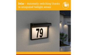 Paulmann Solar LED Hausnummernleuchte Dayto II IP44 3000K 2lm Schwarz