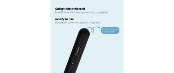 LMP DigiPen BK für iPad 140 mAh, USB-C-C Ladekabel, Touch Ein-/Aus
