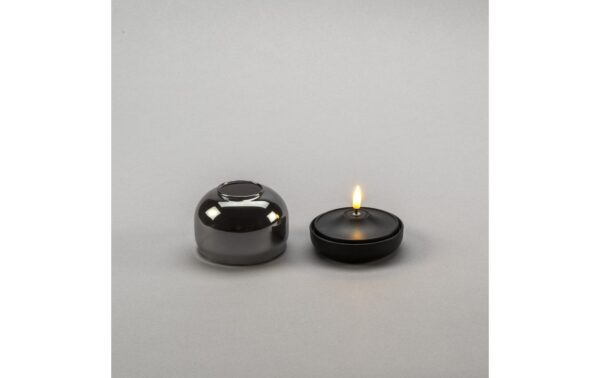 1864435_2 - Mediatech Konstsmide LED Kerze graues Glas schwarz 1 ww LED, 6h Timer, exkl. Batterie AA, IP20