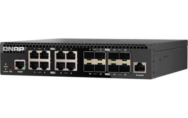 QNAP QSW-M3216R-8S8T, Management Switch 16-Port 10GbE SFP+/RJ-45, half-rack. design