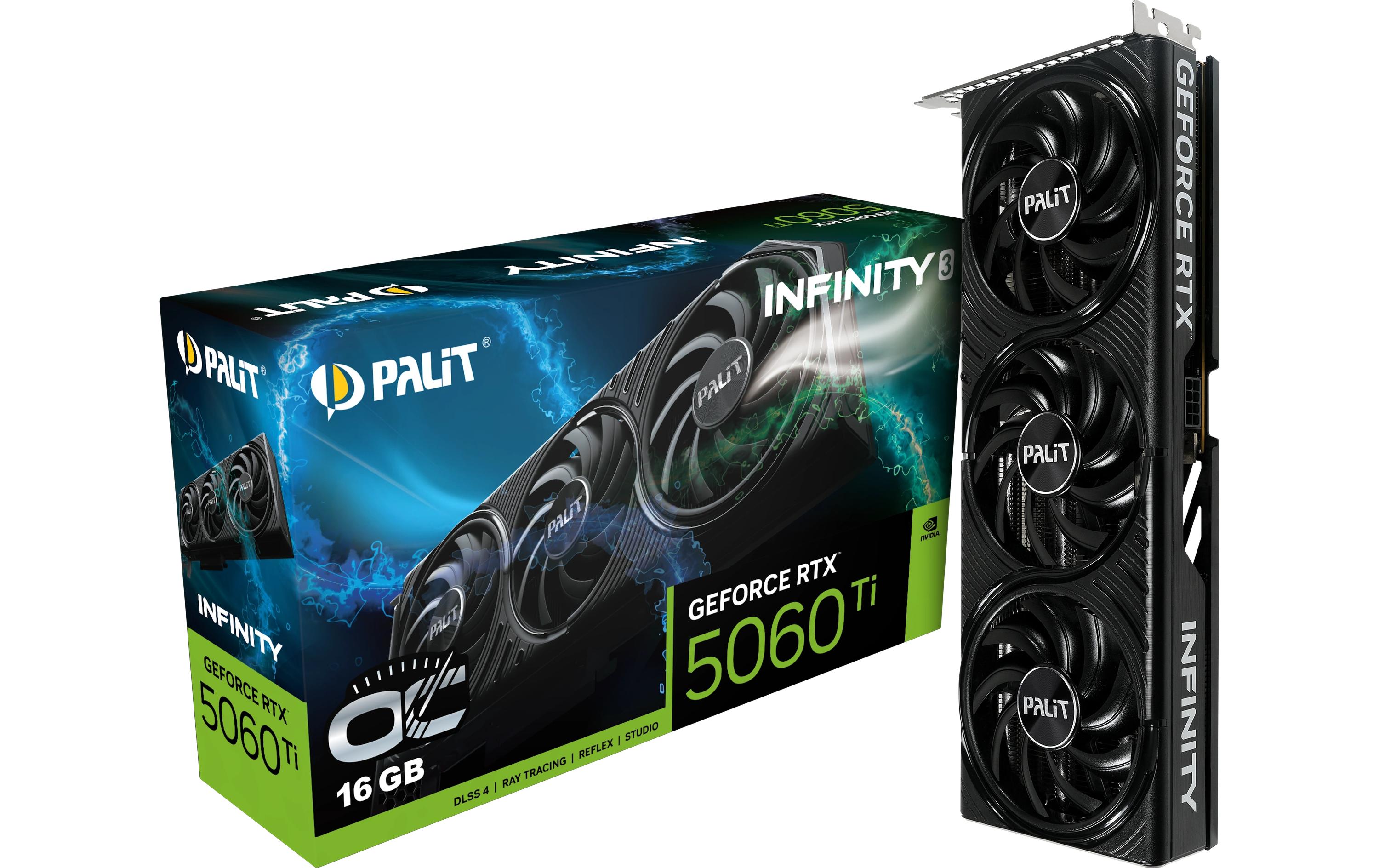1877242 - Mediatech Palit RTX5060Ti Infinity 3 OC 16GB GDDR7 GeForce RTX5060 Ti, 3x DP, 1x HDMI kaufen Schweiz | Mediatech.ch