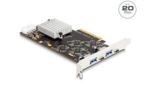 Delock 90097 PCI Express x8 Karte 2x USB Type-C 20Gbps, 2x USB Type-A 10Gbps