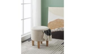1880943_1 - Mediatech Eglo Hocker MASHIKE D:39cm/H:40 cm, Beige/Braun
