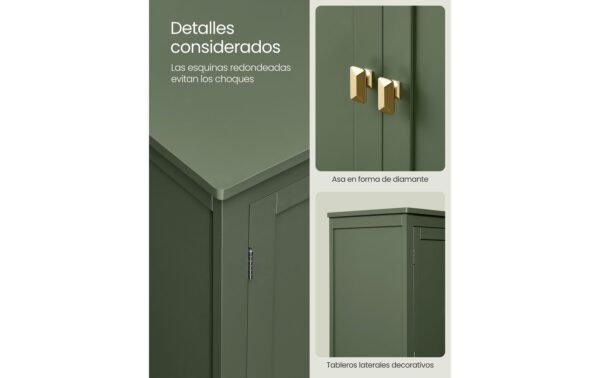 Vasagle Kommode Grün MDF, 60x30x110 cm (BxTxH)