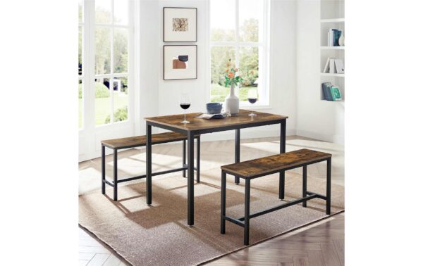 1881989_2 - Mediatech Vasagle Tisch mit 2 Bänken Tisch:110x70x75cm, Bank:97x30x50cm (BxTxH)