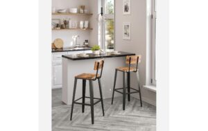 Vasagle Barhocker, 2er Set 45.4x45.4x102.2 cm, Spanplatte, Stahl