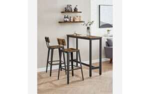 Vasagle Barhocker, 2er Set 45.4x45.4x102.2 cm, Spanplatte, Stahl