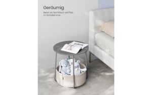 Vasagle Couchtisch mit Ablage & Korb 45x51 cm (DxH), Spanplatte, Stahl,Polyester