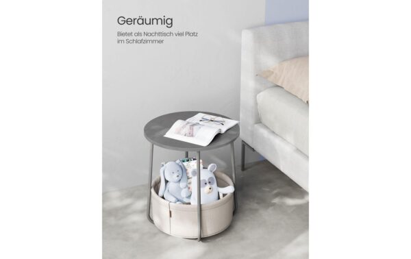 Vasagle Couchtisch mit Ablage & Korb 45x51 cm (DxH), Spanplatte, Stahl,Polyester