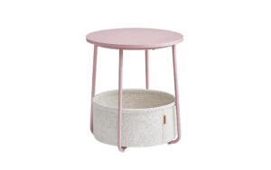 Vasagle Couchtisch mit Ablage & Korb 45x51 cm (DxH), Spanplatte, Stahl,Polyester