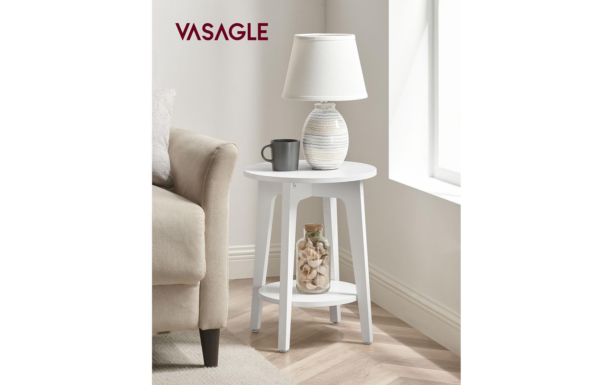 1882007_1 - Mediatech Vasagle Couchtisch Weiss 40x50 cm (DxH), Spanplatte