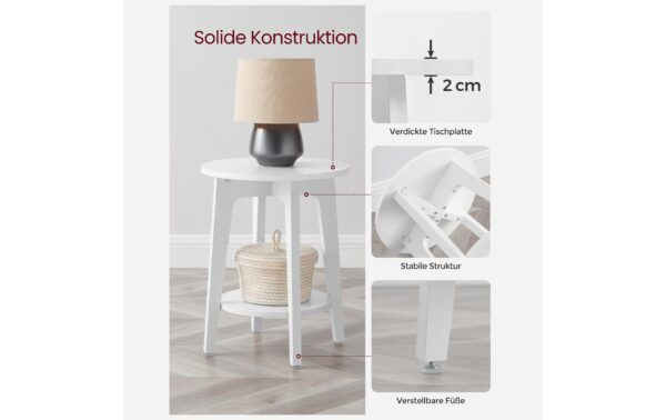 1882007_3 - Mediatech Vasagle Couchtisch Weiss 40x50 cm (DxH), Spanplatte