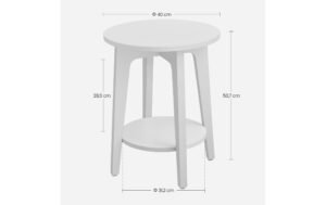 1882007_5 - Mediatech Vasagle Couchtisch Weiss 40x50 cm (DxH), Spanplatte