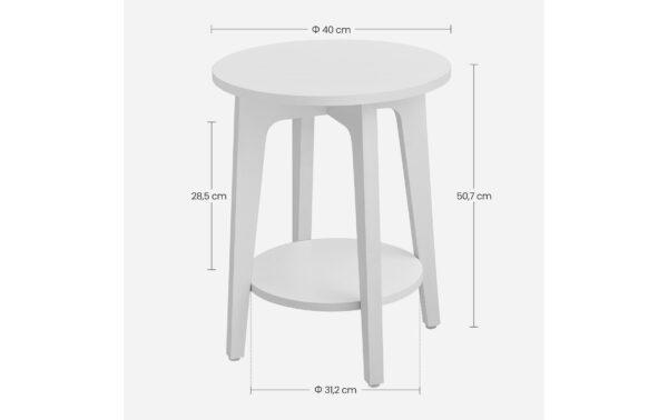 1882007_5 - Mediatech Vasagle Couchtisch Weiss 40x50 cm (DxH), Spanplatte
