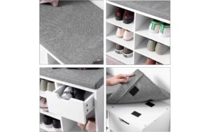 1882011_4 - Mediatech Vasagle Schuhschrank mit Polster, 11 Fächer 104x30.5x48 cm (BxTxH),MDF, Polyester