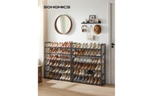 Songmics Schuhgestell, 12 Ablagen 92.3x30.5x221.4 cm  (BxTxH), Stahl