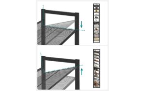 Songmics Schuhgestell, 12 Ablagen 92.3x30.5x221.4 cm  (BxTxH), Stahl