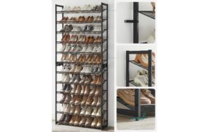 Songmics Schuhgestell, 12 Ablagen 92.3x30.5x221.4 cm  (BxTxH), Stahl