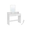 1882047 - Mediatech Vasagle Make-up-Tisch Weiss mit Spiegel und 100x40x145 cm (BxTxH), Spanplatte, Spiegel