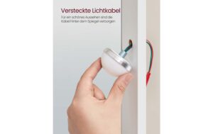 Vasagle Make-up-Tisch Weiss mit Spiegel und 100x40x145 cm (BxTxH), Spanplatte, Spiegel