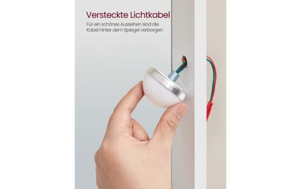 Vasagle Make-up-Tisch Weiss mit Spiegel und 100x40x145 cm (BxTxH), Spanplatte, Spiegel