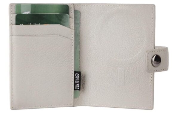 Valenta Card Wallet, Leather - Standard MagSafe, Off-White