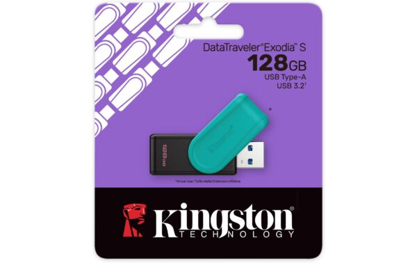 Kingston Portable DT Exodia S 128GB,USB 3.2 mit Klappbügel (türkis)