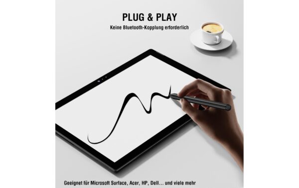 1889629_3 - Mediatech 4smarts MPP Sylus Pen Für Microsoft Surface, Schwarz