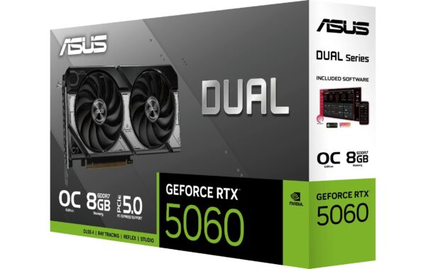 ASUS DUAL RTX5060 O8G, GDDR7 GeForce RTX5060, 3x DP, 1x HDMI