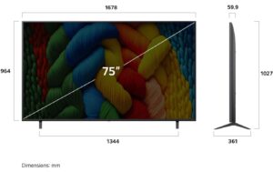 LG TV UN 75NANO80A6B 75 4K UHD, Direct LED, 2-pole