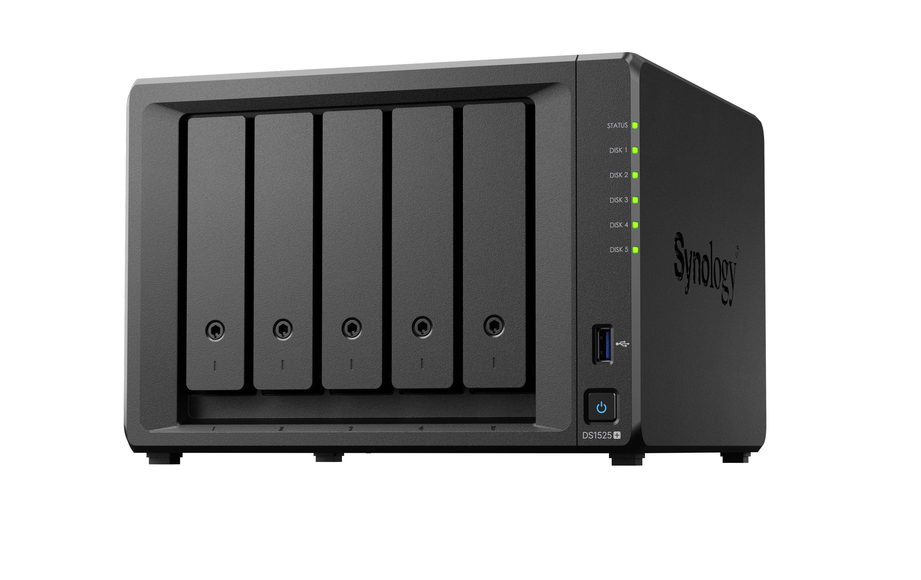 1894446 - Mediatech Synology DiskStation DS1525+, 5-bay NAS AMD Ryzen V1500B, 8 GB DDR4 ECC SODIMM kaufen Schweiz | Mediatech.ch