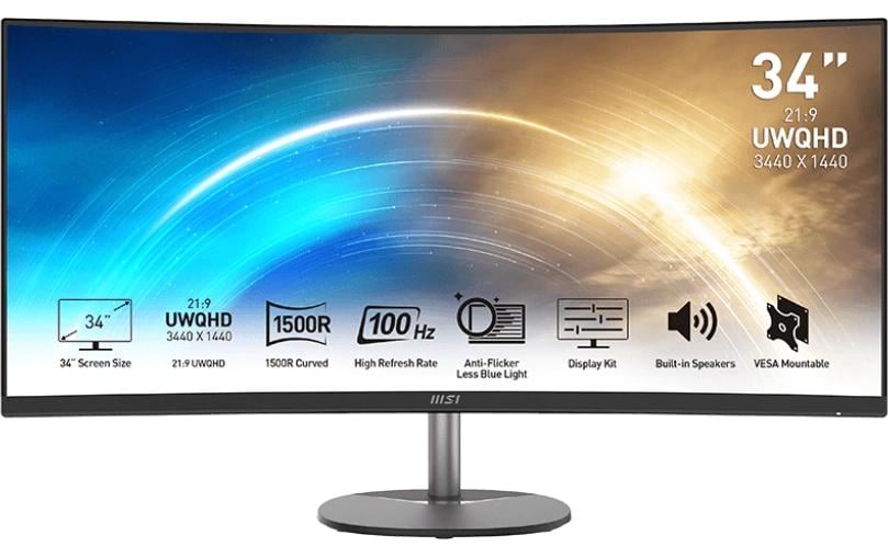 1895445 - Mediatech MSI Pro MP341CQDE 34, UltraWide QHD 3440x1440, 21:9, DVI, 2x HDMI, DP, Curved kaufen Schweiz | Mediatech.ch