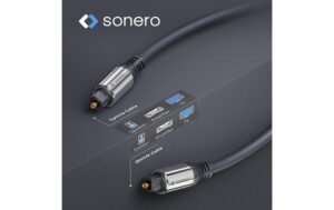 Sonero Optisches Toslink Audio Kabel 0.50m, Stecker <-> Stecker, 6mm Durchmesser