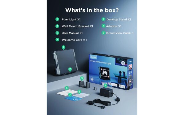 Govee Gaming Pixel Licht 13,5x13,5cm, WiFI, BT