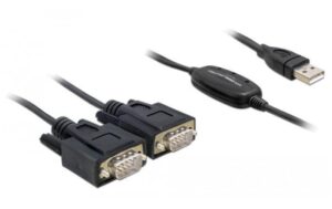 Schnittstellen Adapter USB auf 2x Seriell DB9 Stecker, FTDI Chipsatz