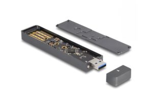 Delock M.2 NVMe SSD Gehäuse USB-A, 10Gbps M.2 NVMe PCIe, PCIe oder SATA SSD