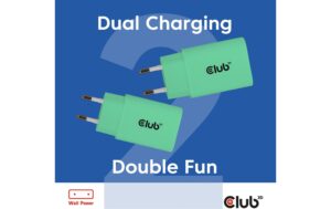 Club 3D, Ladegerät 30W 2 stk Grün, PD bis 30Watt (15V/2A)